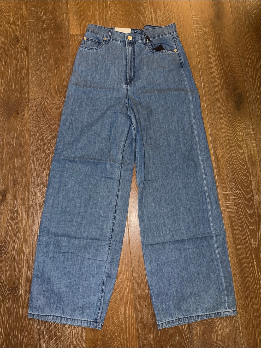 Gianni Bini Wide-Leg Denim Jeans in Blue